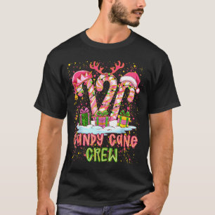 Candy Cane Crew Nk Coquette Preppy Color Xmas Pj S T-Shirt