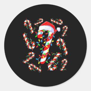 Candy Cane Crew Red And White Santa Funny Christma Classic Round Sticker
