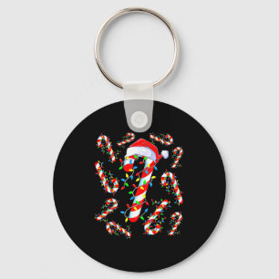 Candy Cane Crew Red And White Santa Funny Christma Key Ring