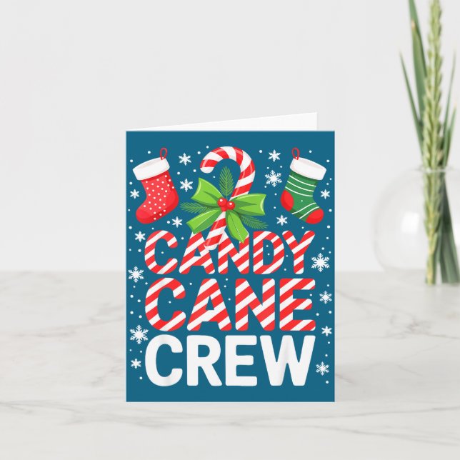 Candy Cane Crew Shirt Adult Men Women Kids Christm Card (Front)