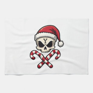 Candy Cane Crew Skull Christmas 2025 Funny Men Boy Tea Towel