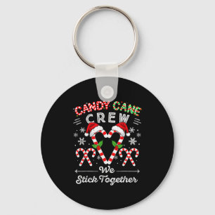 Candy Cane Crew We Stick Together Christmas Xmas M Key Ring