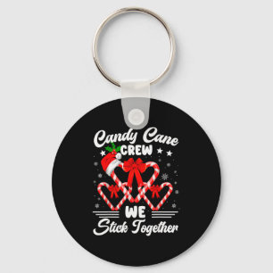 Candy Cane Crew We Stick Together Christmas Xmas M Key Ring