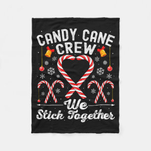 Candy Cane Crew We Stick Together Family Matching  Fleece Blanket