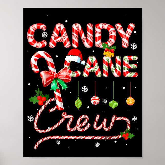 Candy Cane Crew Xmas Adult Men Women Kids Christma Poster (Front)