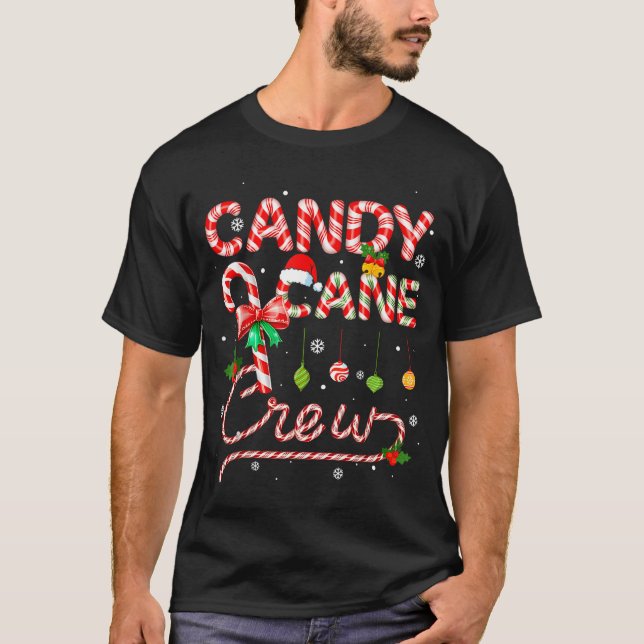 Candy Cane Crew Xmas Adult Men Women Kids Christma T-Shirt (Front)