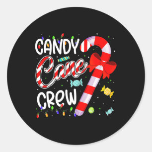 Candy Cane Crew Xmas Lights Candy Matching Family  Classic Round Sticker