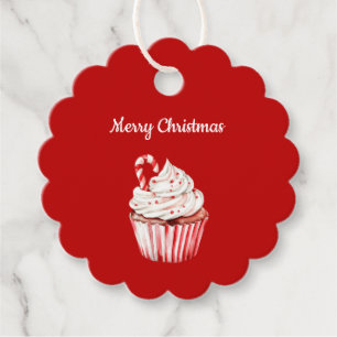 Candy Cane Cupcake Christmas Favour Tags