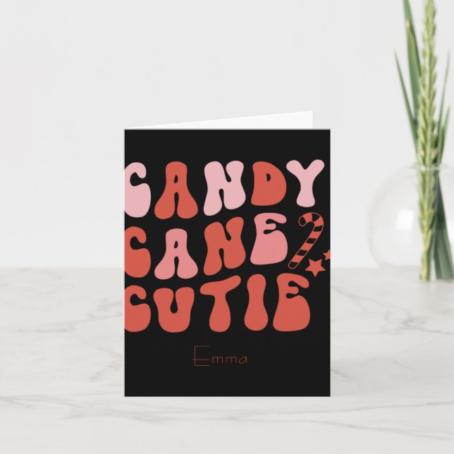 Candy Cane Cutie Christmas Holiday Toddler T Shirt Card (Front)