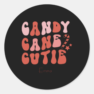 Candy Cane Cutie Christmas Holiday Toddler T Shirt Classic Round Sticker