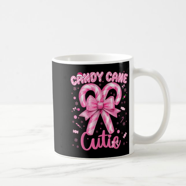 Candy Cane Cutie Coquette Pyjamas Pjs Christmas Xm Coffee Mug (Right)