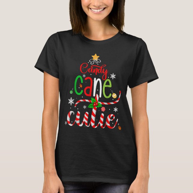 Candy Cane Cutie Funny Christmas Boys Girls Kids T-Shirt (Front)
