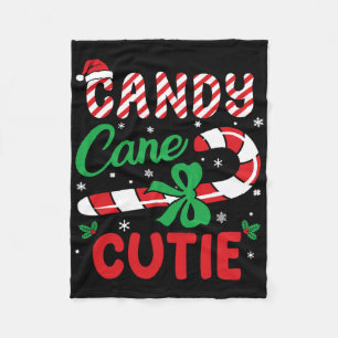 Candy Cane Cutie Funny Christmas Holiday Boys Todd Fleece Blanket