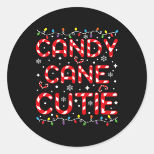 Candy Cane Cutie Funny Christmas Kids Toddler Xmas Classic Round Sticker