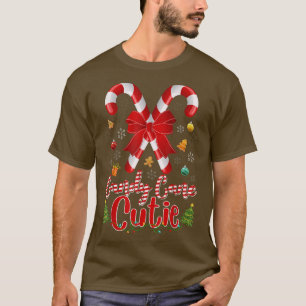 Candy Cane Cutie In Snow Candy Lover Xmas Christma T-Shirt