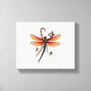 Candy Cane Dragonfly Canvas Print