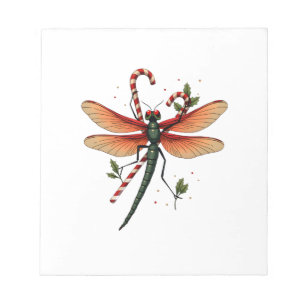Candy Cane Dragonfly Notepad
