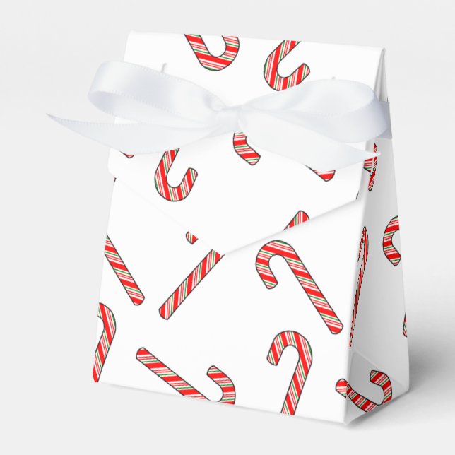 Candy Cane Drawings In Red Green White  Favour Box (Front Side)