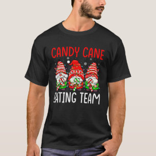 Candy Cane Eating Team Christmas Three Gnomes Love T-Shirt