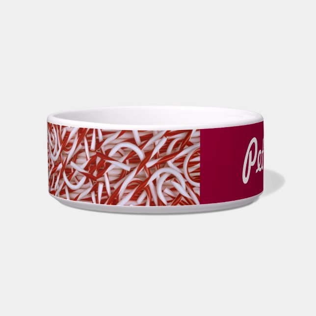 Candy Cane Explosion - pet dish (Left)