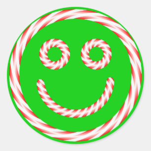 Candy Cane Face Sticker