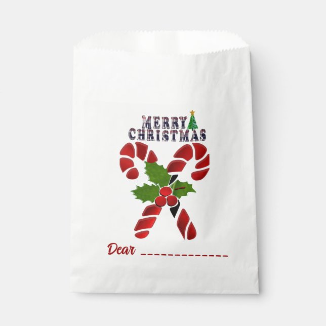 Candy Cane  Favour Bags (Front)