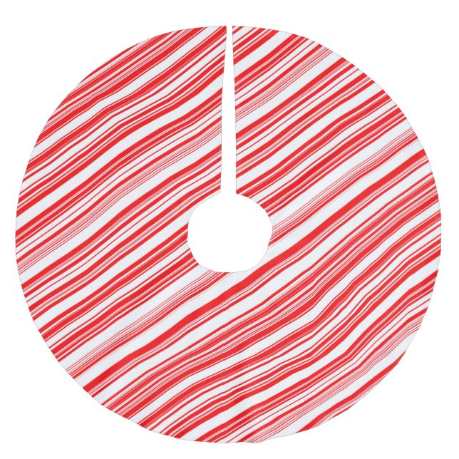 Candy Cane Fiesta 4Linda Brushed Polyester Tree Skirt (Front)
