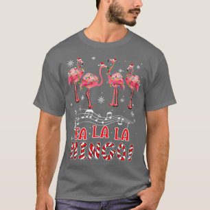 Candy Cane Flamingoes Fa La La Mingo Flamingo Chri T-Shirt