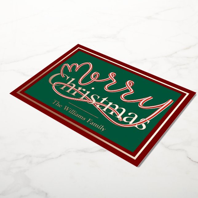 Candy Cane Foil Christmas Card (Rotated)