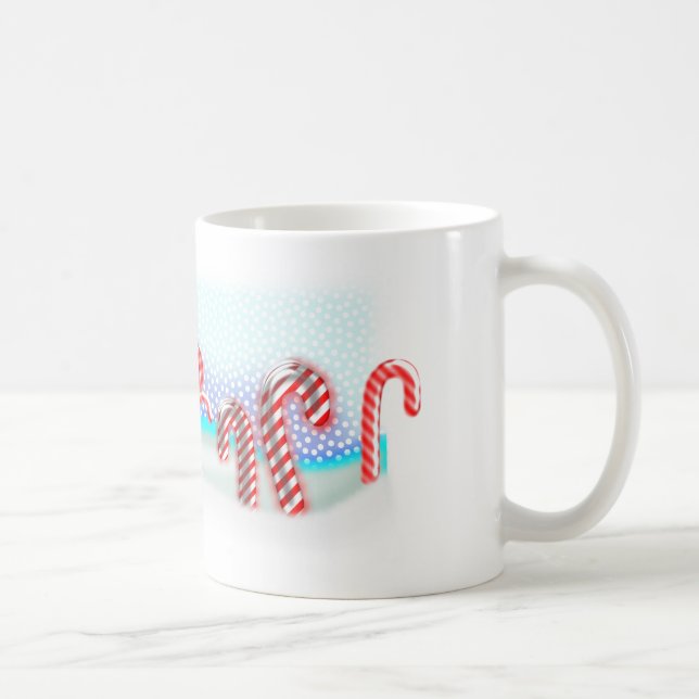 Candy Cane Forest Christmas Small Coffee Mug (Right)