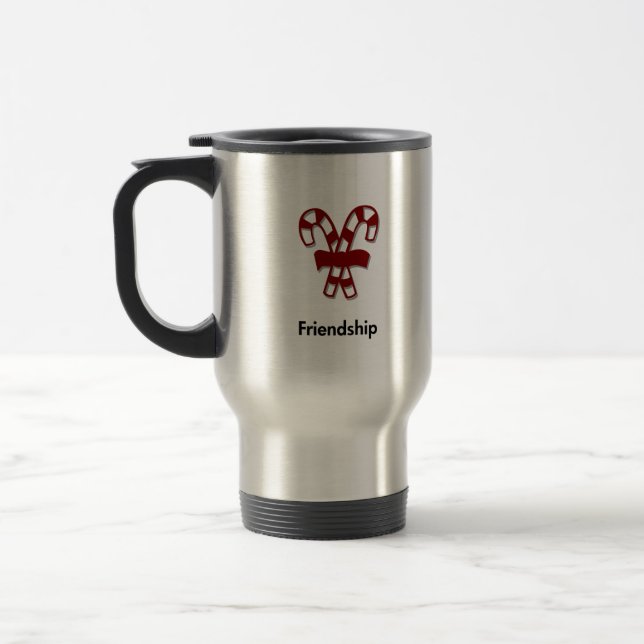 Candy Cane Friendship Travel Mug (Left)