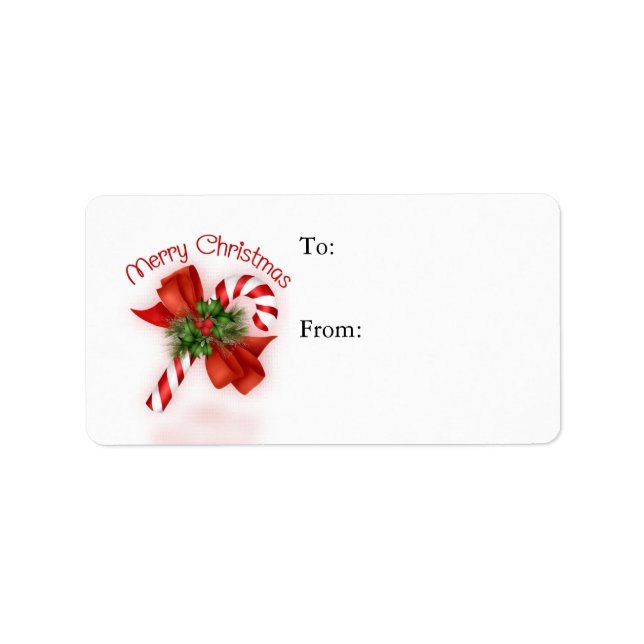Candy Cane Gift Tag - Label (Front)