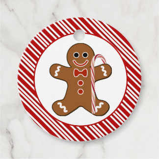 Candy Cane Gingerbread Man Christmas Gift Favour Tags