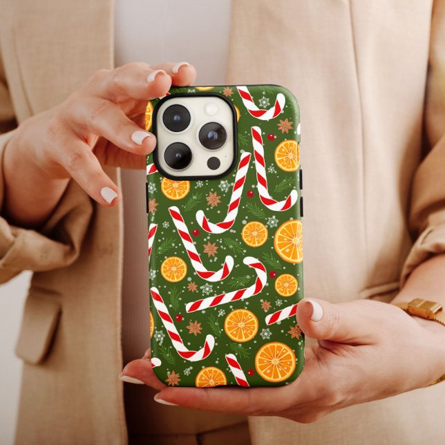 Candy Cane Green Christmas Orange iPhone Case Mate (Creator Uploaded)