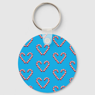 candy cane hart  key ring