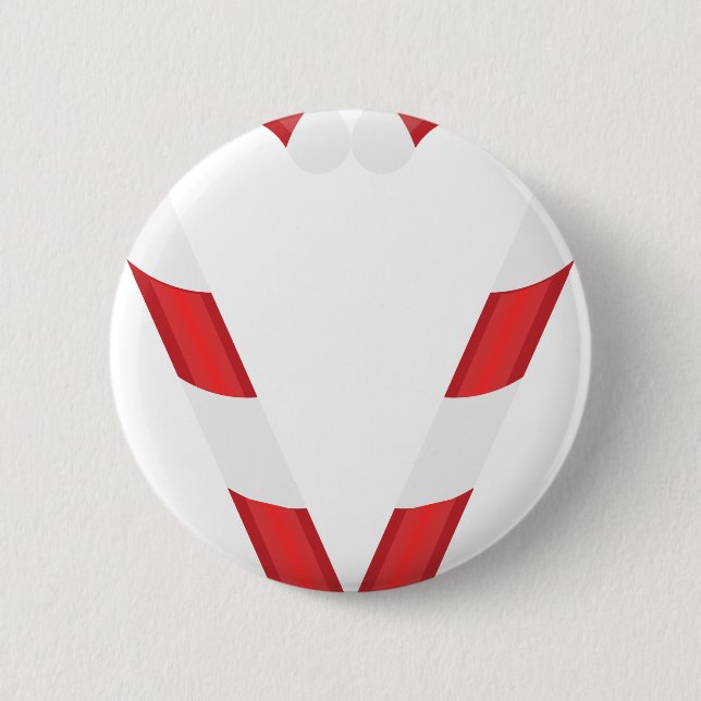 candy cane heart 6 cm round badge (Front)