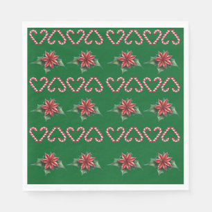 Candy Cane Heart and Holly Pattern – Festive Chris Napkin