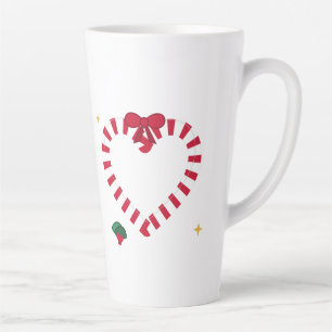 candy cane heart, christmas candle, holiday baking latte mug