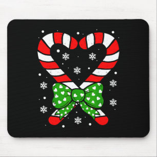 Candy Cane Heart Coquette Bow Christmas Toddler Ki Mouse Pad