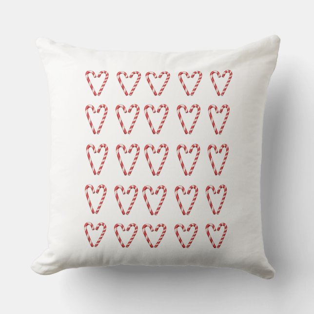 Candy Cane Heart Image Sweet Christmas Holiday  Cushion (Front)