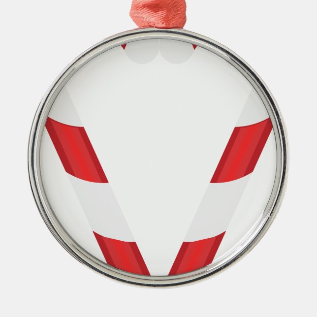 candy cane heart metal tree decoration (Front)