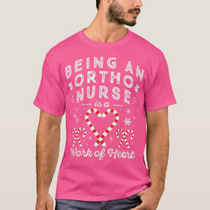 Candy Cane Heart Orthopaedic Women Men Christmas N T-Shirt
