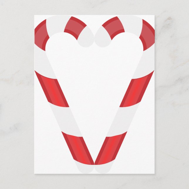 candy cane heart postcard (Front)