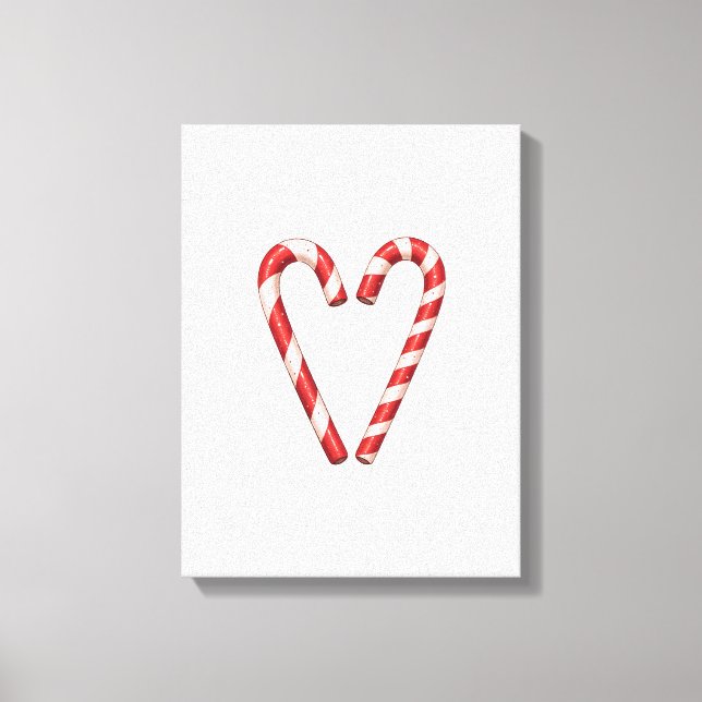 Candy Cane Heart Sweet Christmas Holiday  Canvas Print (Front)