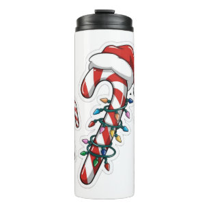 Candy Cane Heart Sweet Holiday Romance Thermal Tumbler