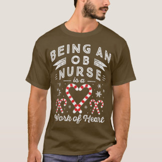 Candy Cane HeartMen & Women Obstetrics OB Nurse Ch T-Shirt