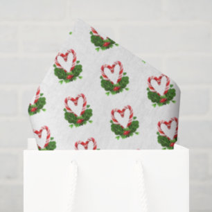 Candy Cane Hearts Christmas Holiday Sweet Festive Tissue Paper