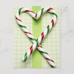 Candy Cane Hearts Postcard