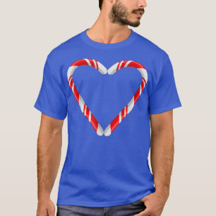 Candy Cane Hearts Tee Christmas Santa Gift Tee