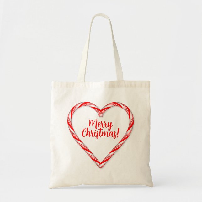 Candy Cane Hearts Tote Bag (Front)